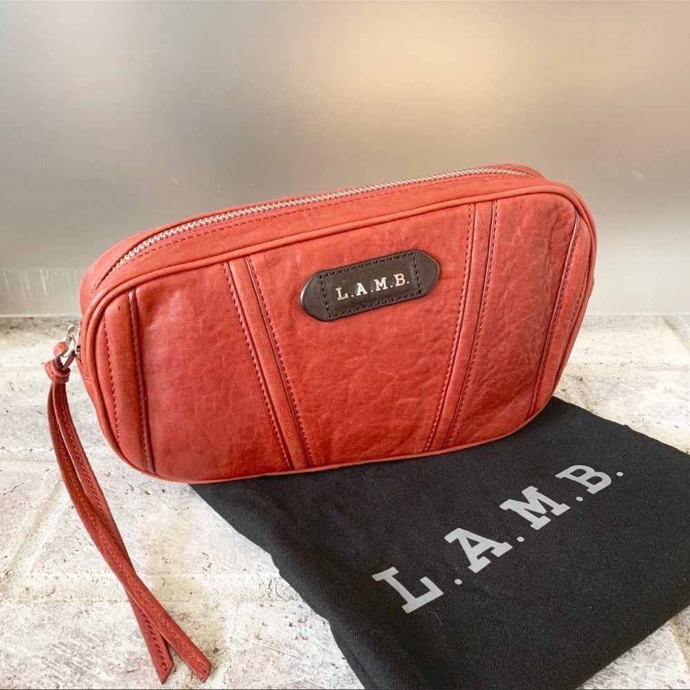 L.A.M.B. Unisex Leather Bag, Pinot Noir